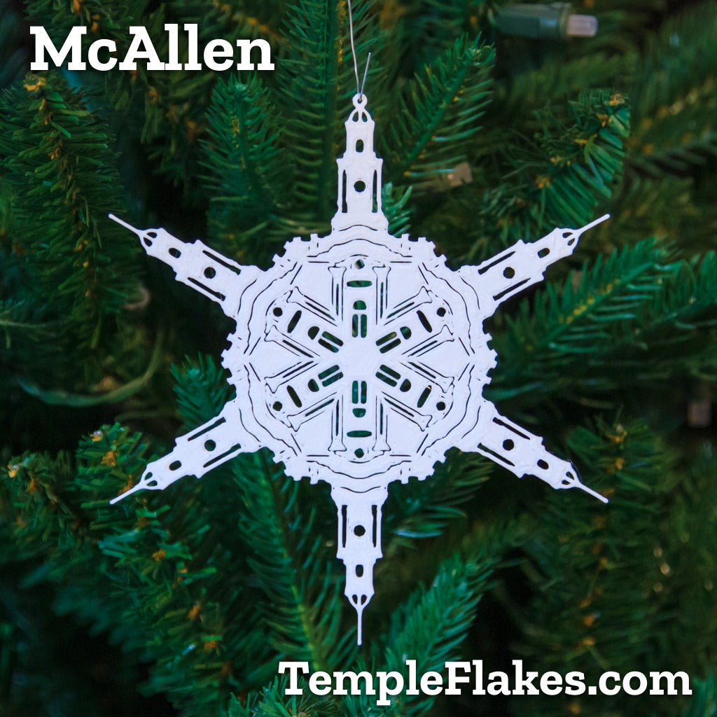 McAllen Texas Temple Christmas Ornament TempleFlakes